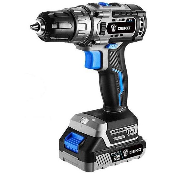 Perceuse-visseuse électrique - 20 V - 2 vitesses - 42 Nm - Outil pour le travail du bois - Noir et bleu