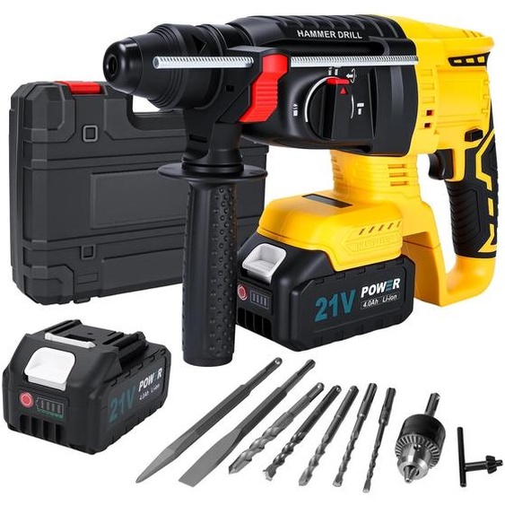 Perceuse-visseuse multifonction 3-en-1 - Percussion - Moteur sans balais - Batterie 18V - Pour béton, acier et bois - Coffret comprenant 2 batteries
