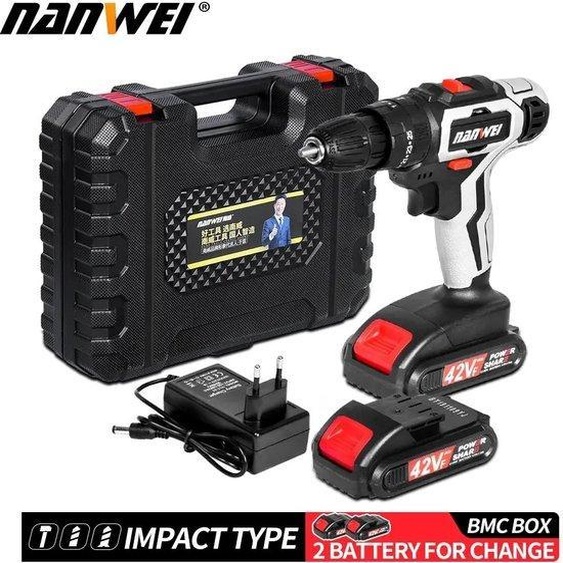 Perceuse-visseuse sans fil 10 mm 42 V pour le béton, le métal, le bois et le plastique