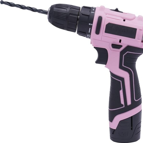 perceuse-visseuse sans fil 12V Rose électrique avec 25 de couple et lumière LED pour les projets de bricolage