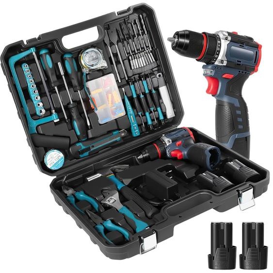 Perceuse-visseuse sans fil 2 en 1 - 18 V sans balais - Couple de 55 Nm - 2 vitesses - 2 batteries - Jaune