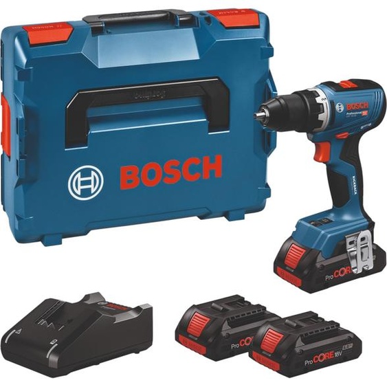 Perceuse-visseuse sans fil Bosch GSR 18V-65 Professional 18 V 63 Nm (06019N3208) Brushless + 3 batteries ProCORE 4,0 Ah + chargeur + L-Boxx