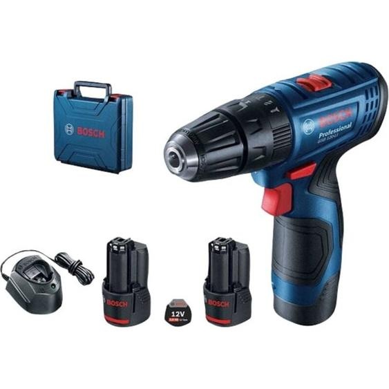 Perceuse-visseuse sans fil Bosch Professional gsr 120-LI 12 v 2.0 Ah Li-Ion + 2 batteries, + chargeur, + mallette