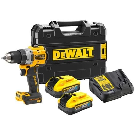 Perceuse-visseuse sans fil DCD800H2T 18V Dewalt avec 2x 5,0 batteries Powerstack+ chargeur t-stak