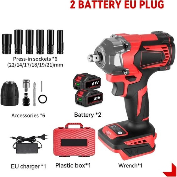 Perceuse-visseuse sans fil sans balais - Perceuse à percussion - Couple de 1200 Nm - Batterie incluse - Sans fil - Pour les travaux sur bois - Vert