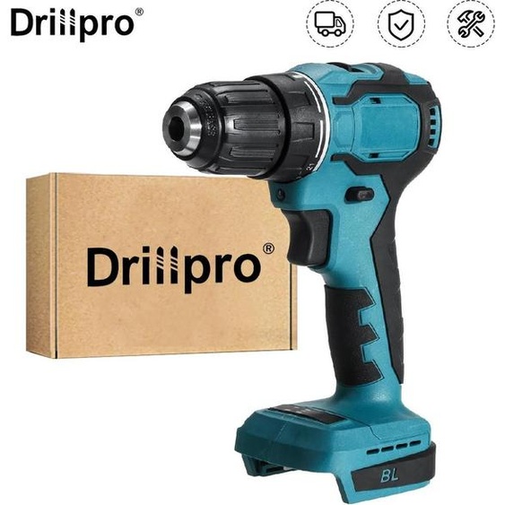 Perceuse-visseuse sans fil - Sans fil Brushless 18V - Couple 90 Nm - Vitesse à vide 1800 tr/min - Vitesses 21+1 - Mandrin 10 mm - Sans batterie - Violet