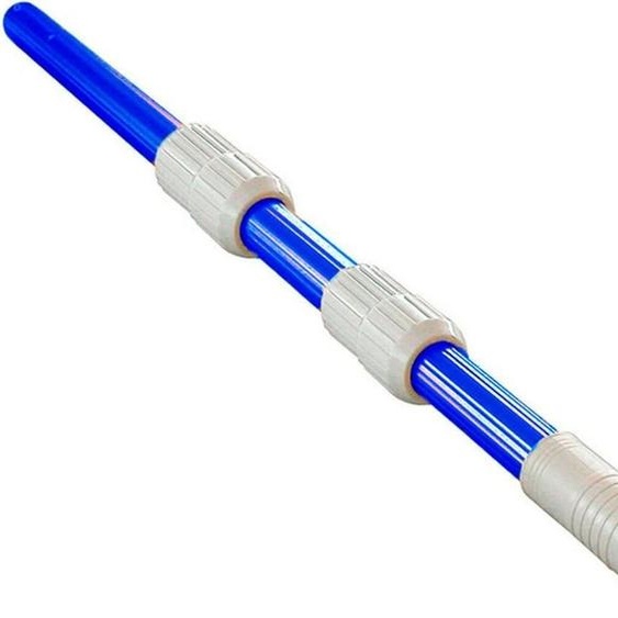 Perche télescopique ø41mm poignée 3 parties de 1,20m au total : 3,6m (pliée 1,3m) avec tube aluminium 0,30mm edm