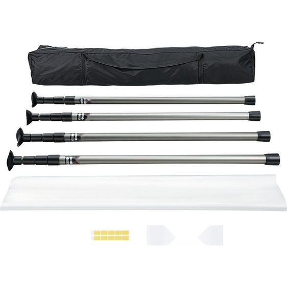 Perches anti-poussière Perches télescopiques 12 pieds - Système anti-poussière en alliage daluminium - Hauteurs réglables - Portable & facile à installer - Matériau PE