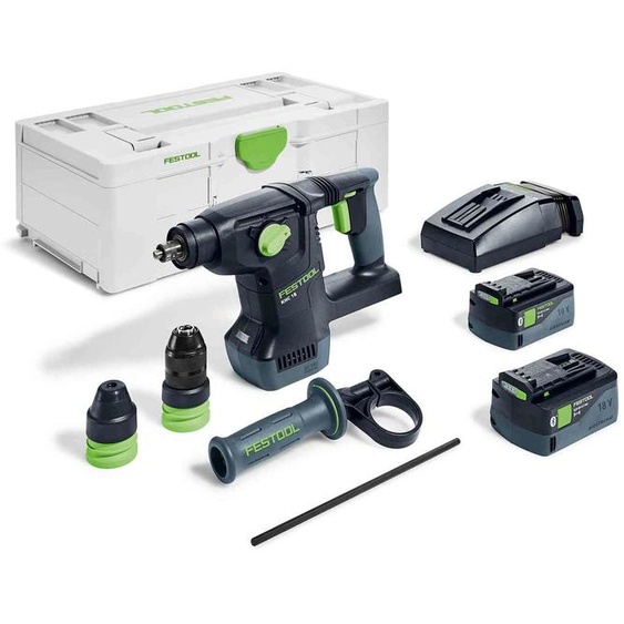 Perforateur burineur SDS-Plus 18 V KHC 18 5,0 EBI-Plus + 2 batteries 5 Ah + chargeur + coffret Systainer FESTOOL 577448