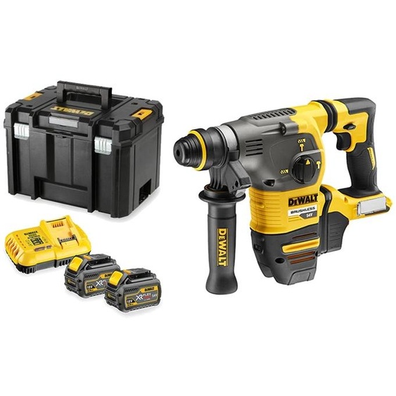 Perforateur-burineur SDS Plus 54 V + 2 batteries 6 Ah + chargeur + coffret TSTAK DEWALT DCH333T2