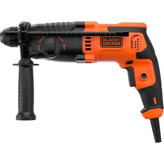 Perforateur filaire BLACK+DECKER BEHS01-QS, 650W, Mandrin SDS+, 2 Forets Béton (6mm, 8mm), 3 Fonctions
