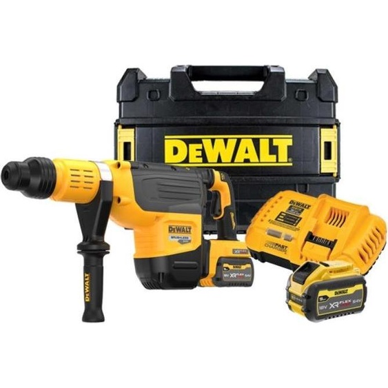 Perforateur SDS-Max XR Flexvolt 54V 13,3J - DEWALT - avec 2 batteries 54V 3Ah - chargeur - coffret - DCH735X2-QW