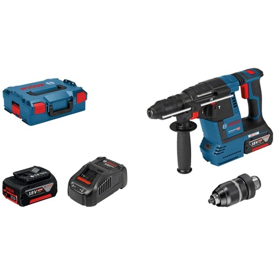 Perforateur SDS Plus 18 V GBH 18 V-26F + 2 batteries 6 Ah + chargeur +  L-BOXX BOSCH 0611910002