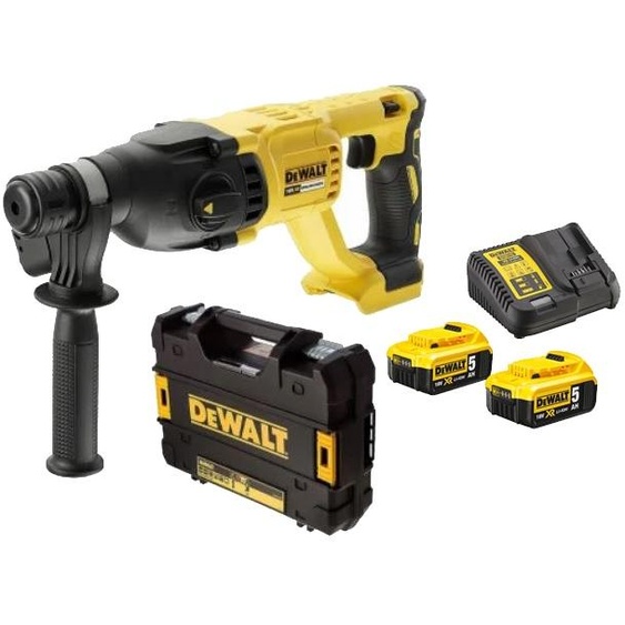 Perforateur SDS Plus 18 V 3 modes 2,6 J + 2 batteries 5 Ah + chargeur + coffret T-STAK DEWALT DCH133P2