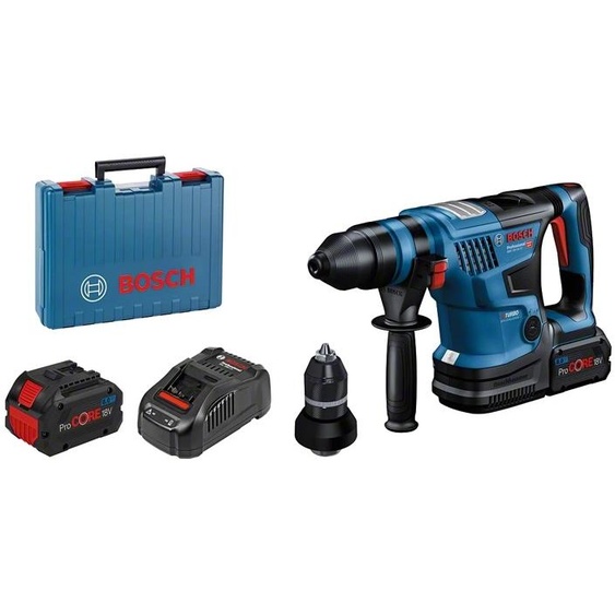 Perforateur SDS Plus 18V Biturbo GBH 18V-34 CF 5,8J + 2 batteries Procore 8Ah + chargeur + coffret standard - BOSCH - 0611914002