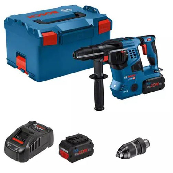 Perforateur SDS Plus 18V GBH 18V-28 CF + 2 batteries 8Ah + chargeur + L-BOXX - BOSCH - 0611921002