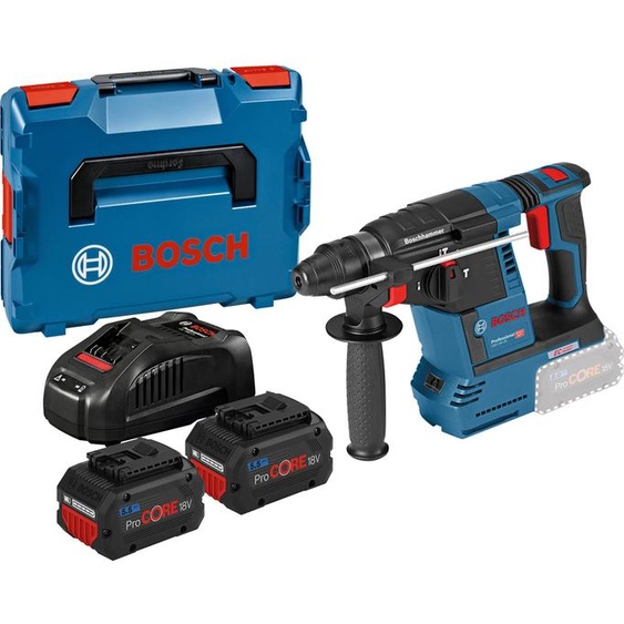 Perforateur SDS Plus 18 V GBH18V-26 + 2 batteries ProCore 5,5 Ah + chargeur + coffret L-BOXX BOSCH 0611909001