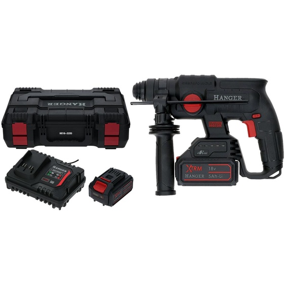 Perforateur SDS-Plus 18V HX18-22X5 + 2 batteries 5Ah + chargeur + Hangbox - HANGER - 401201