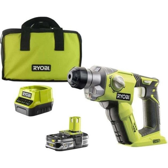 Perforateur SDS+ RYOBI 18V ONE+, 4 modes, 1.3 Joules Epta, Batterie 2.5 Ah, Chargeur, Sac de transport, R18SDS-125S