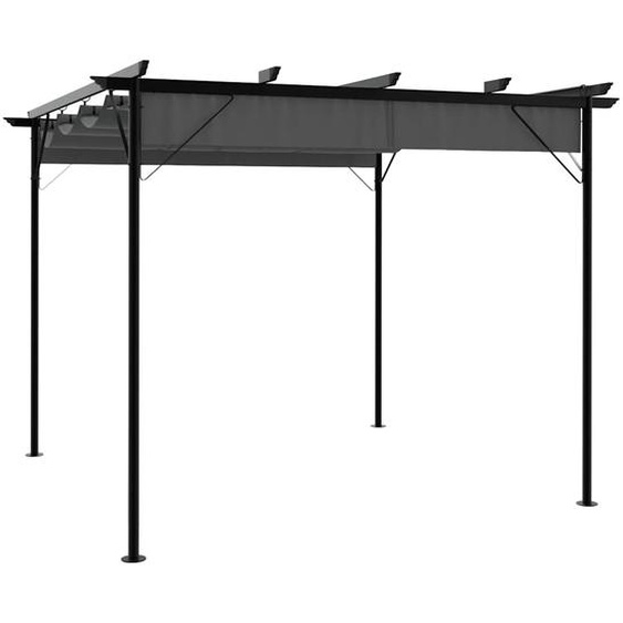 Pergola avec toit rétractable anthracite 3x3 m acier 180 g/m²