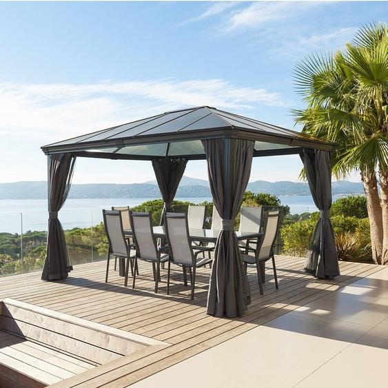 Pergola BELIZE Graphite 3,6 x 3 m - Aluminium, Polycarbonate Hespéride