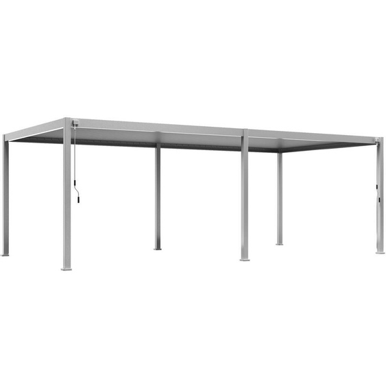 Pergola bioclimatique autoportante EVORA Argile 6 x 3 m - Structure et lames doubles en aluminium Hespéride