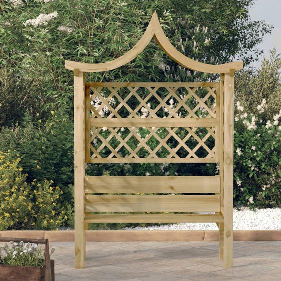 Pergola de jardin avec toit et banc Bois de pin imprégné