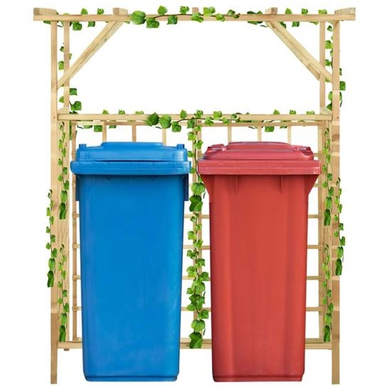 Pergola de jardin pour poubelles doubles Bois de pin imprégné