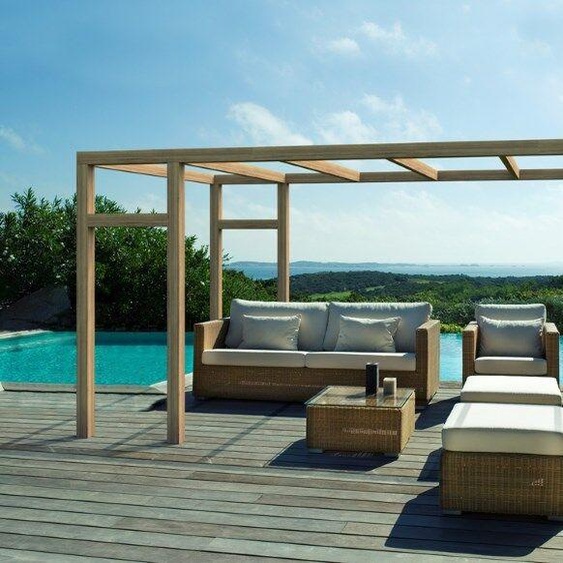 Pergola jardin adossé en bois : GRANADA : 600 x 400 cm