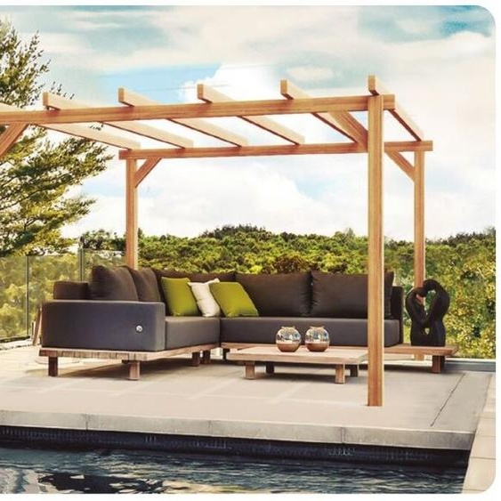 Pergola jardin adossé en bois : LINARES : 300 x 300 cm