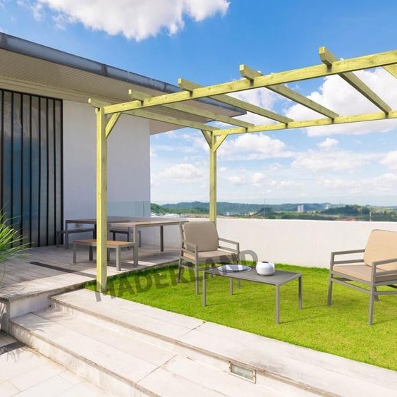 Pergola jardin en bois massif : BARCELONA 510 x 420 cm