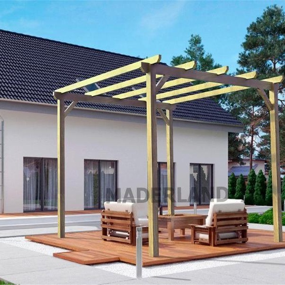 Pergola jardin en bois massif : MADRID : 420 x 420 cm