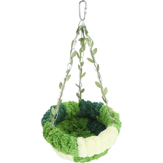 Perroquets - lit hamac confortable molletonné corail toison Hanging Vogel nid de sommeil pour cage vert petit (14x23,5 cm / 5,51 x 9,25 pouces)