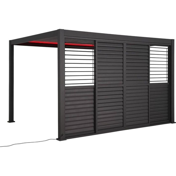 Persienne coulissante EVORA Graphite Pour Côté 3 m - 2,7 x 2,3 Aluminium traité époxy Hespéride
