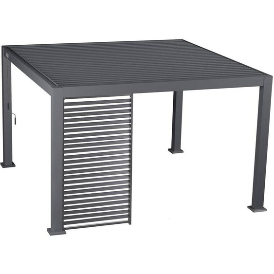 Persienne pour pergola bioclimatique EVORA Graphite Côté 3,6 m - 1/3 L. 113 x H. 238,65 cm Aluminium Hespéride