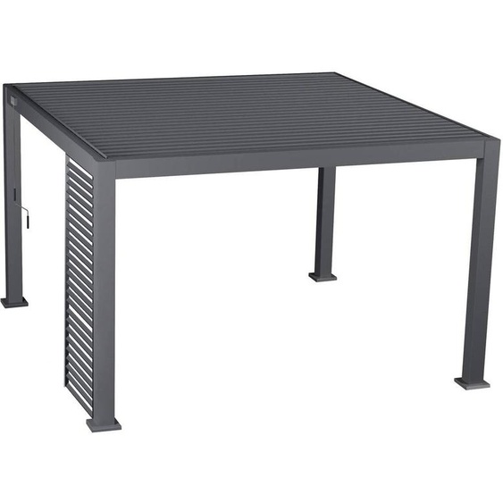 Persienne pour pergola bioclimatique EVORA Graphite Côté 3 m - 1/3 0,9 x 2,4 Aluminium, Traitement anti-rouille Hespéride