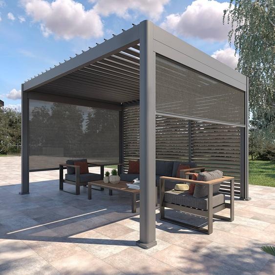 Persienne pour pergola bioclimatique EVORA Graphite Côté 4 m - 1/3 1,2 x 2,3 Aluminium, Traitement anti-rouille Hespéride