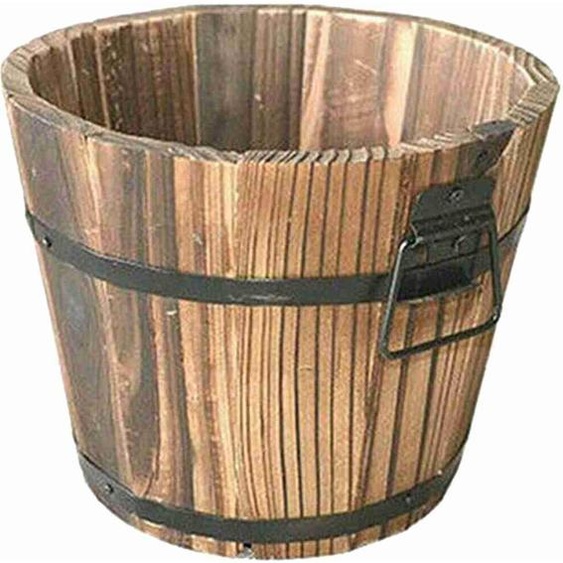 petit baril en bois Pot à fleurs en bois massif vintage en bois en bois portable jardin portable jardin pot