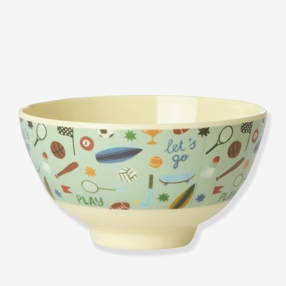 Petit bol en mélamine SPORTS PRINT rice, 300 ml turquoise