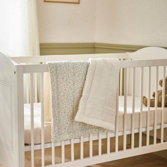 Petit Boutis En Gaze De Coton Beige Clair Imprimé