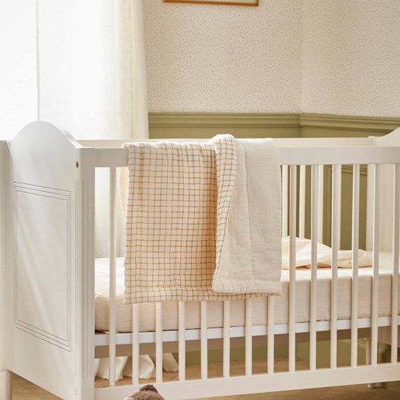 Petit Boutis En Gaze De Coton Carreaux Caramel