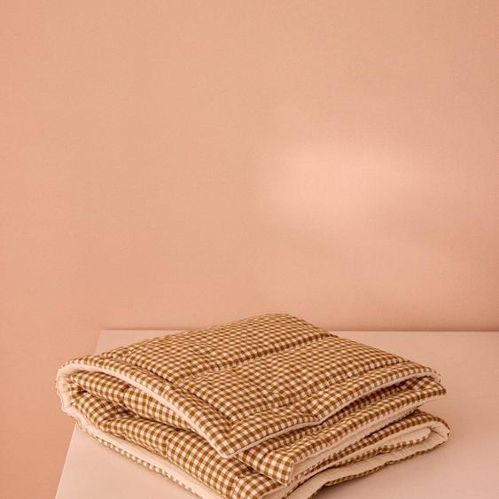 Petit Boutis En Gaze De Coton Vichy Caramel