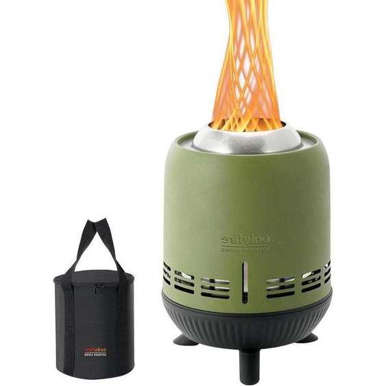 Petit brasero en acier inoxydable 15 x 24 cm, vert, pour le balcon ou le camping