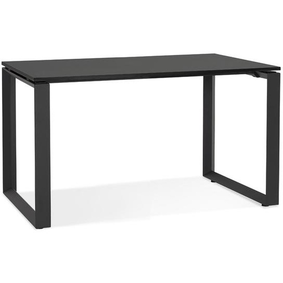 Petit bureau droit design BAKUS en bois et métal noir - 120x60 cm