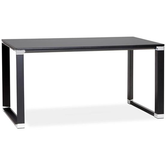Petit bureau droit design XLINE en bois noir - 140x70 cm