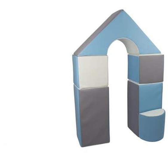 Petit Château - Lot de 11 blocs en mousse pour le jeu blanc, bleu clair, gris