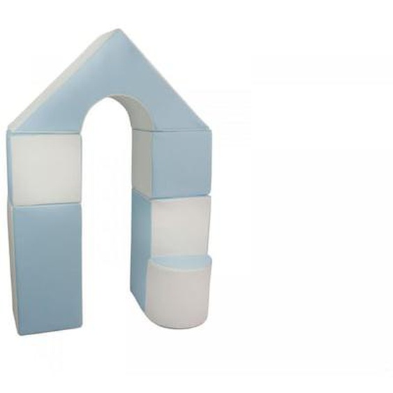 Petit Château - Lot de 11 blocs en mousse pour le jeu blanc, bleu (pastel)