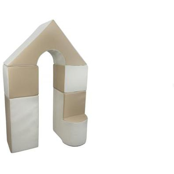 Petit Château - Lot de 11 blocs en mousse pour le jeu blanc, cappuccino