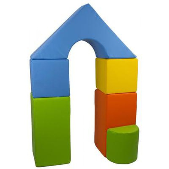 Petit Château - Lot de 11 blocs en mousse pour le jeu jaune, vert, bleu, orange