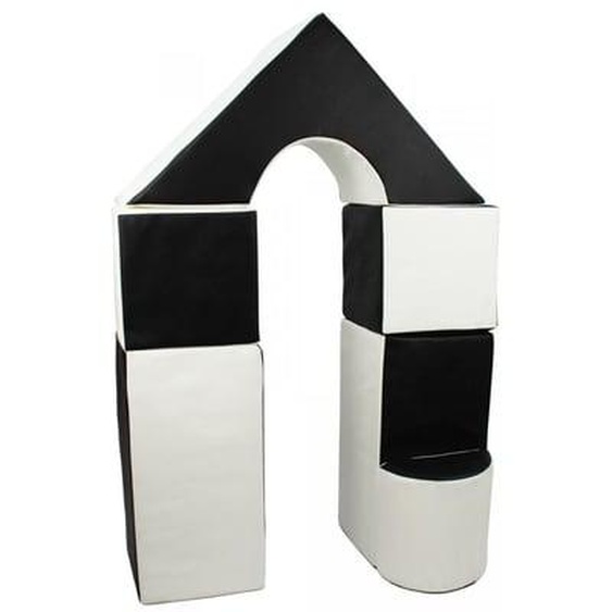 Petit Château - Lot de 11 blocs en mousse pour le jeu noir - blanc